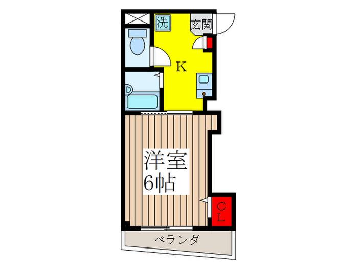 サンフロール(1K/2階)の間取り写真