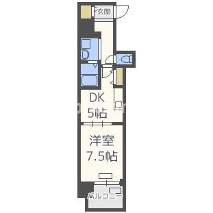 プレサンス堺筋本町駅前(1DK/14階)の間取り写真