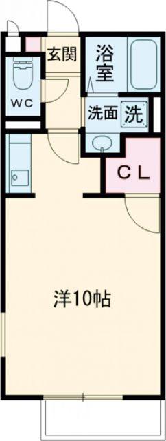 パルティア(ワンルーム/1階)の間取り写真