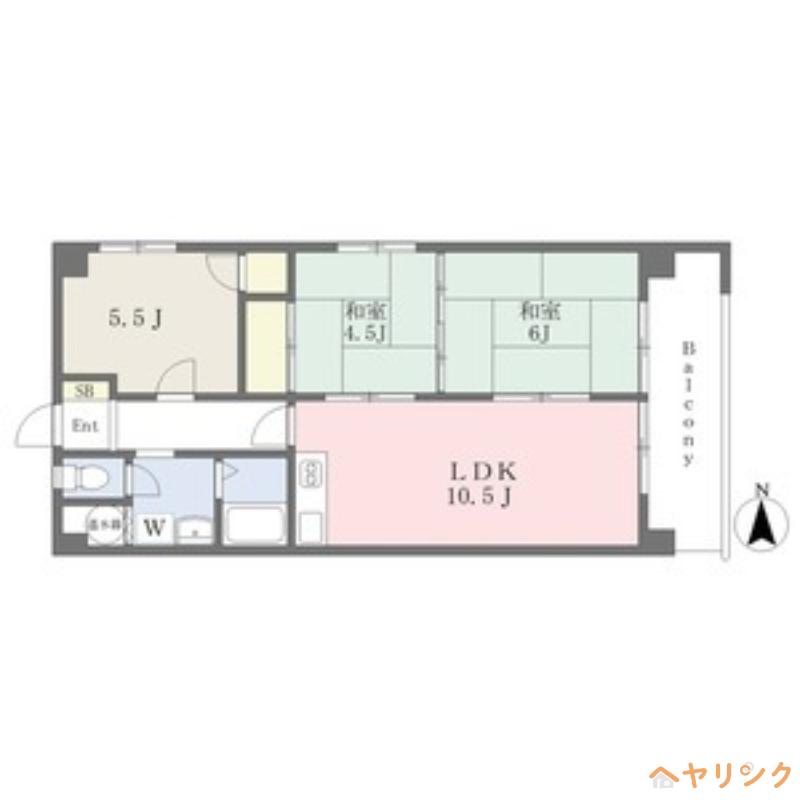 ニューコーポ植田II(3LDK/1階)の間取り写真