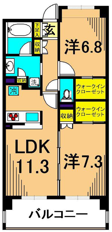 ATGパーク東品川(2LDK/5階)の間取り写真