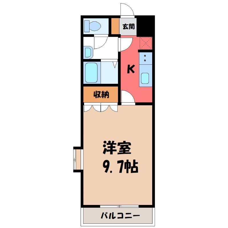 グリルスII(1K/2階)の間取り写真
