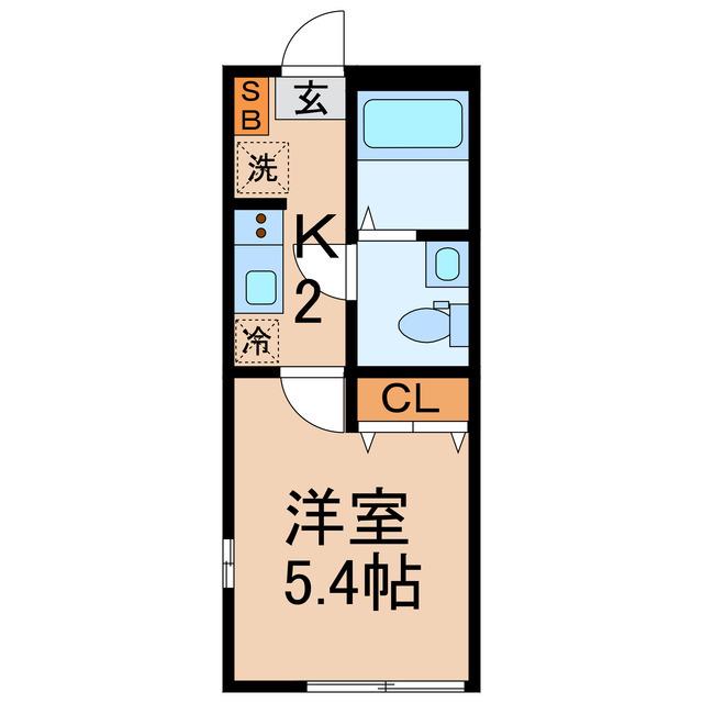 LAVIEBELLE横浜白楽(1K/1階)の間取り写真