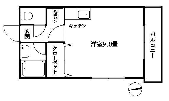 ライフステージ(ワンルーム/2階)の間取り写真