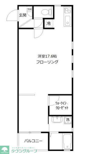 シェモア(ワンルーム/1階)の間取り写真