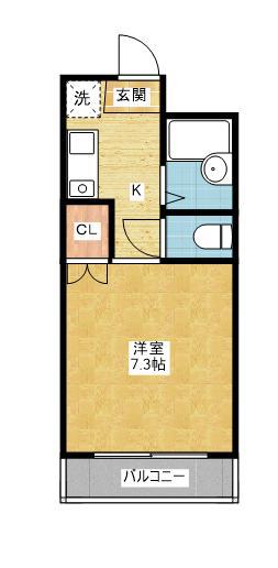 マンションボナール(1K/4階)の間取り写真