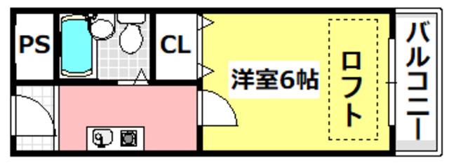 清水M1(1K/2階)の間取り写真