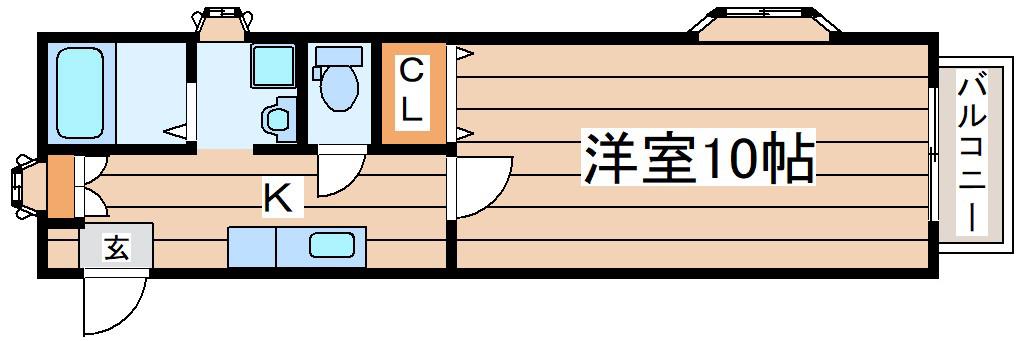 エピベールI(1K/2階)の間取り写真