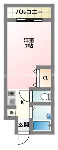 ボナールマメゾン(1K/3階)の間取り写真