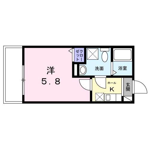 ARTIS金町(1K/2階)の間取り写真