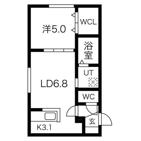 FAIR BIANCA UNO(1LDK/2階)の間取り写真