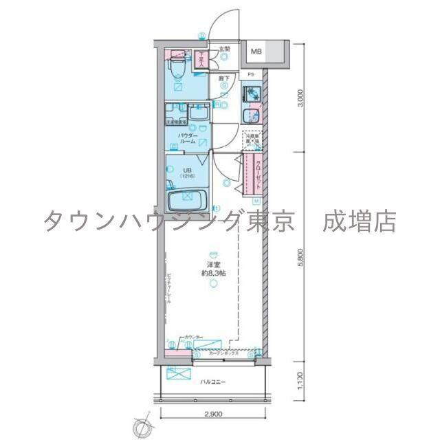 GENOVIA板橋本町IIISKYGARDEN(1K/1階)の間取り写真