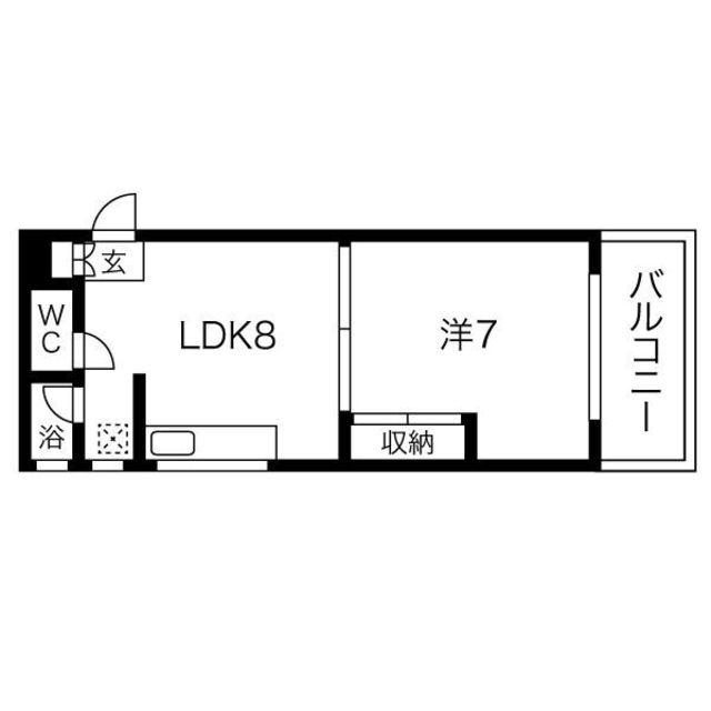 サザンクロス(1LDK/1階)の間取り写真