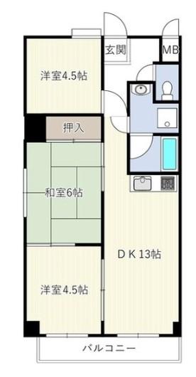 橘屋ビルAMDE(3LDK/3階)の間取り写真