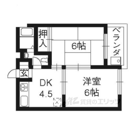 マルサクマンション(2DK/3階)の間取り写真