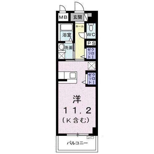 ソレイユメゾン(ワンルーム/3階)の間取り写真