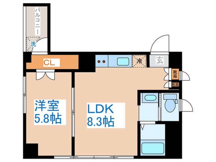 四谷コーエイマンション(1LDK/4階)の間取り写真