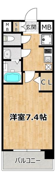 大阪ウエストレジデンスII(1K/8階)の間取り写真