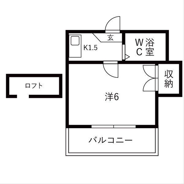 エムズパレス北浜町(1K/1階)の間取り写真