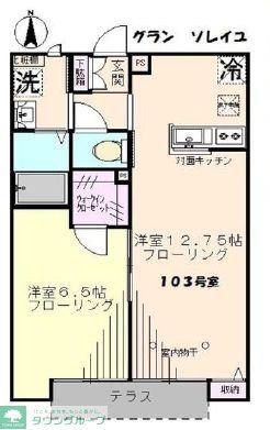 グランソレイユ(1LDK/1階)の間取り写真