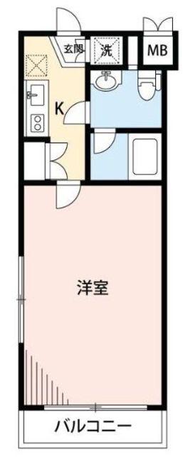 ルーブル中野富士見町(1K/4階)の間取り写真