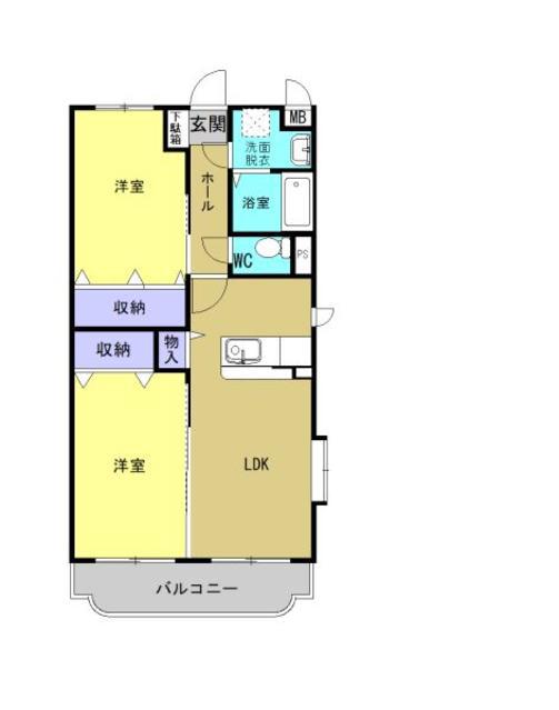 ファミーユSWII(2LDK/3階)の間取り写真