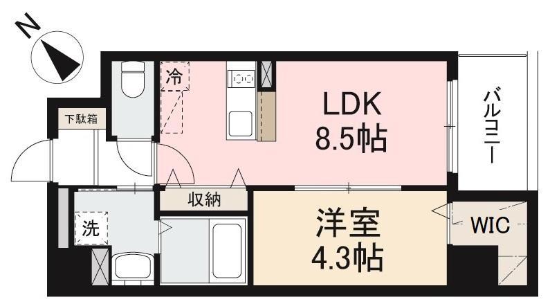 MAYFAIR観光町PREMIUM(1LDK/6階)の間取り写真