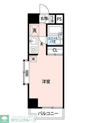 マイナビSTAYパレス和光リバーサイド(1K/6階)の間取り写真