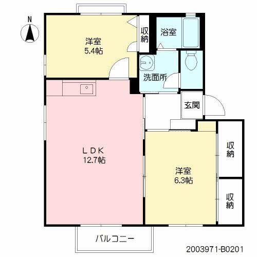 エミネンス明磧 II(2LDK/2階)の間取り写真