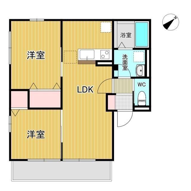 ポタジェ(2LDK/1階)の間取り写真