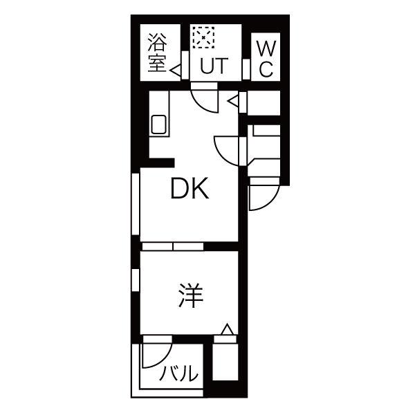CUBE(1DK/3階)の間取り写真