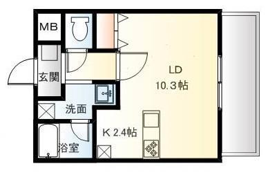 城町キングダム(ワンルーム/3階)の間取り写真