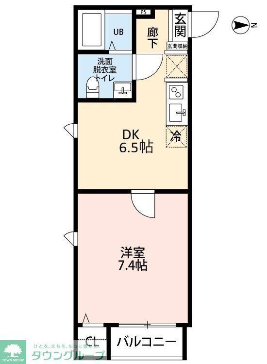 SENO狭山(1DK/3階)の間取り写真