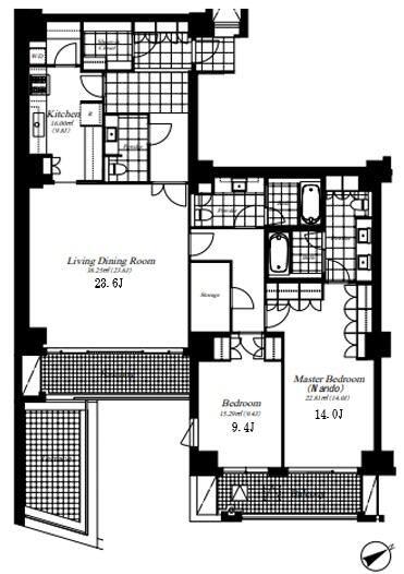 麻布第一マンションズ(2LDK/2階)の間取り写真