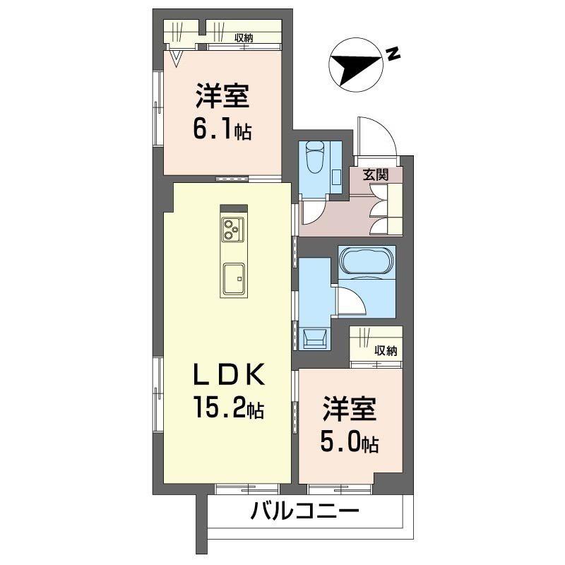 ベルシエル(2LDK/2階)の間取り写真