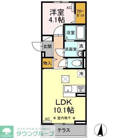 AVENIR(1LDK/1階)の間取り写真