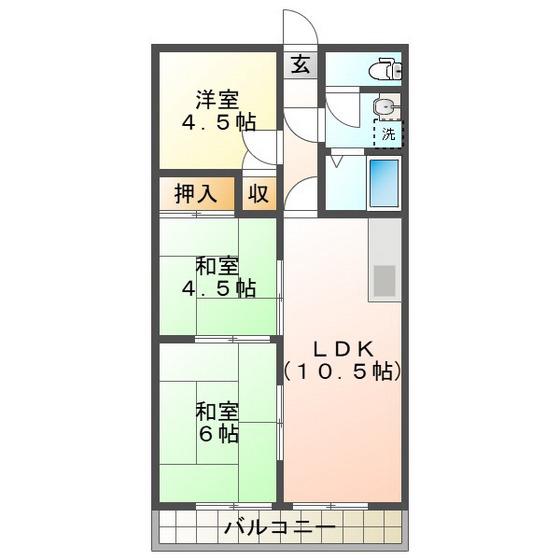 BRISE(3LDK/3階)の間取り写真