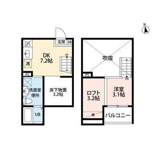 サンエイブリッジI(1DK/2階)の間取り写真