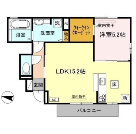 フラン・アヴェニュー(1LDK/1階)の間取り写真