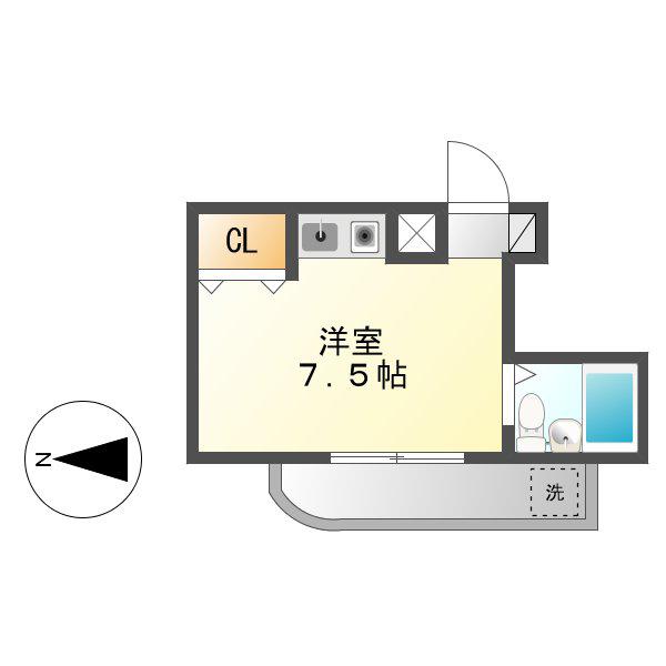 パレ丸善(ワンルーム/4階)の間取り写真