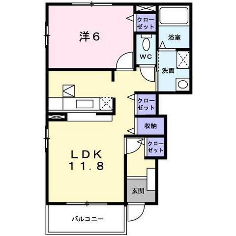 サンコリーヌ(1LDK/1階)の間取り写真