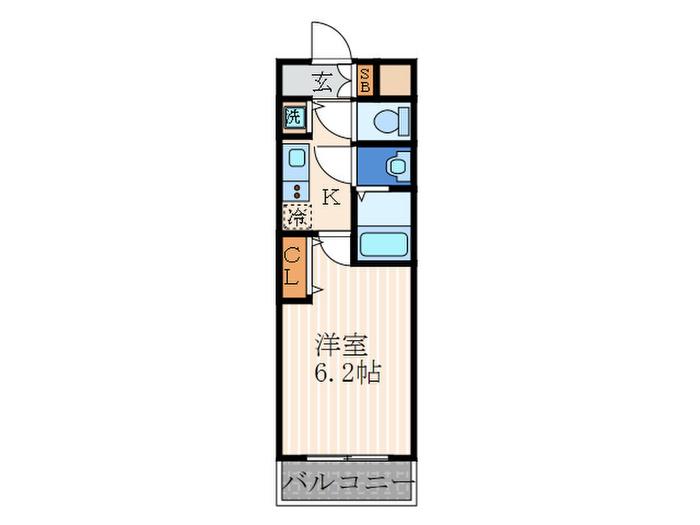 プレサンス京都四条烏丸響(1K/5階)の間取り写真