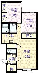 ロイヤルパレスA棟(2LDK/2階)の間取り写真