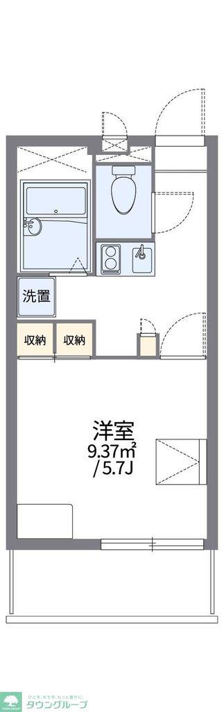 レオパレスあらまき(1K/3階)の間取り写真