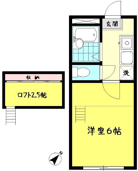 コンフォートヒルズ(1K/1階)の間取り写真