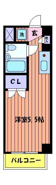 ONES RESIDENSE立川錦町(1K/3階)の間取り写真