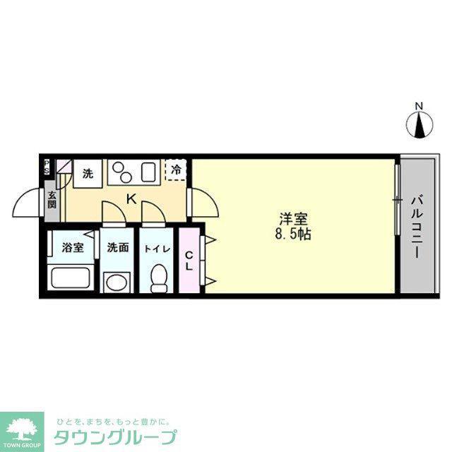 スリジエ狭山ヶ丘(1K/1階)の間取り写真
