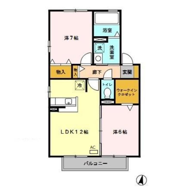 DEAR COURTI(2LDK/2階)の間取り写真