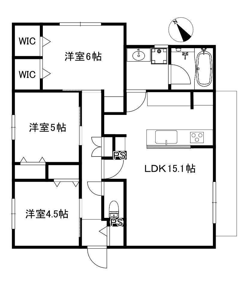 グランミッシェル(3LDK/2階)の間取り写真