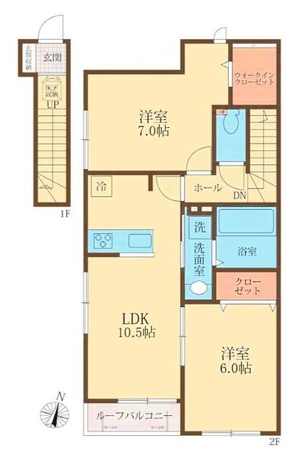 LINERA2(2LDK/2階)の間取り写真